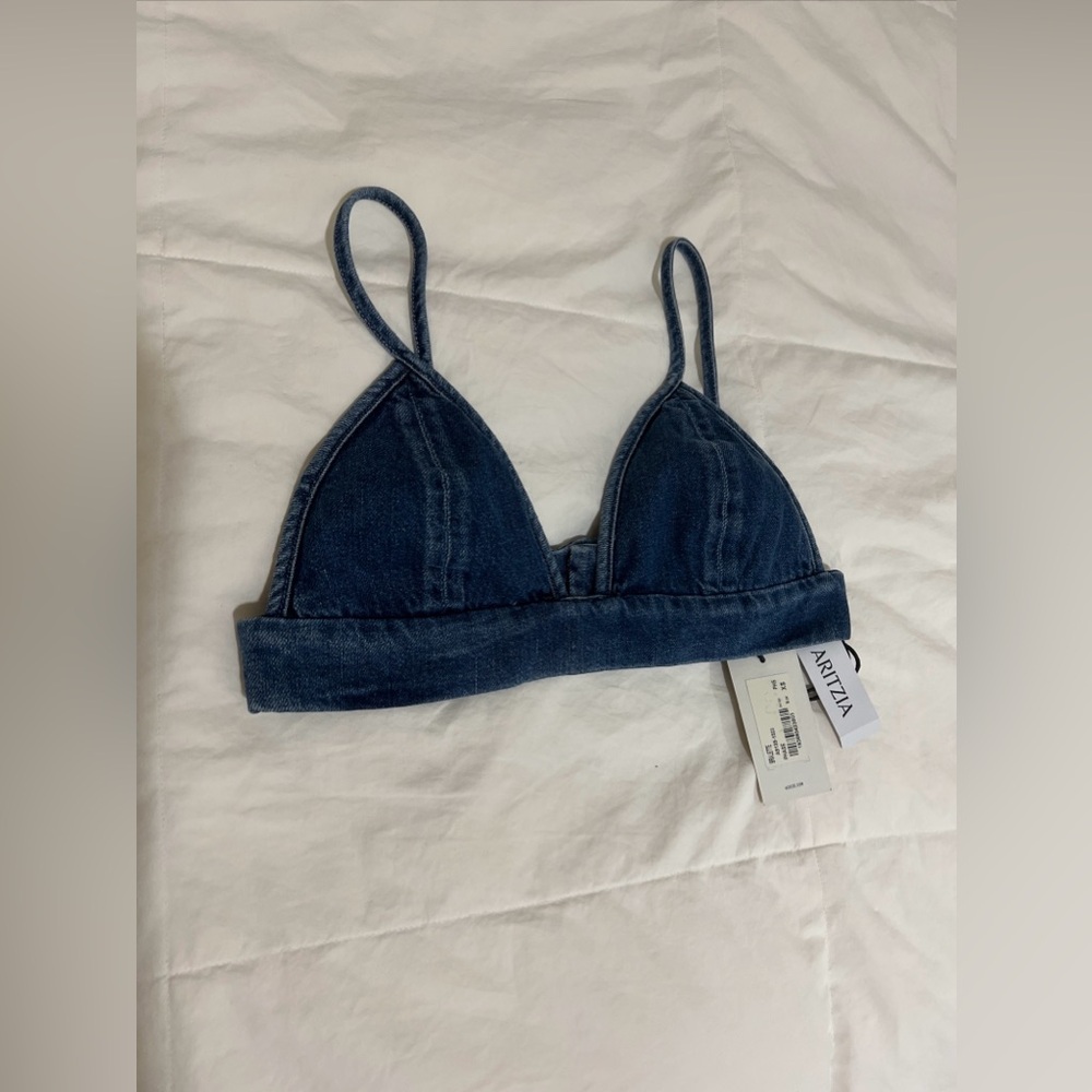Agolde denim bralette top XS